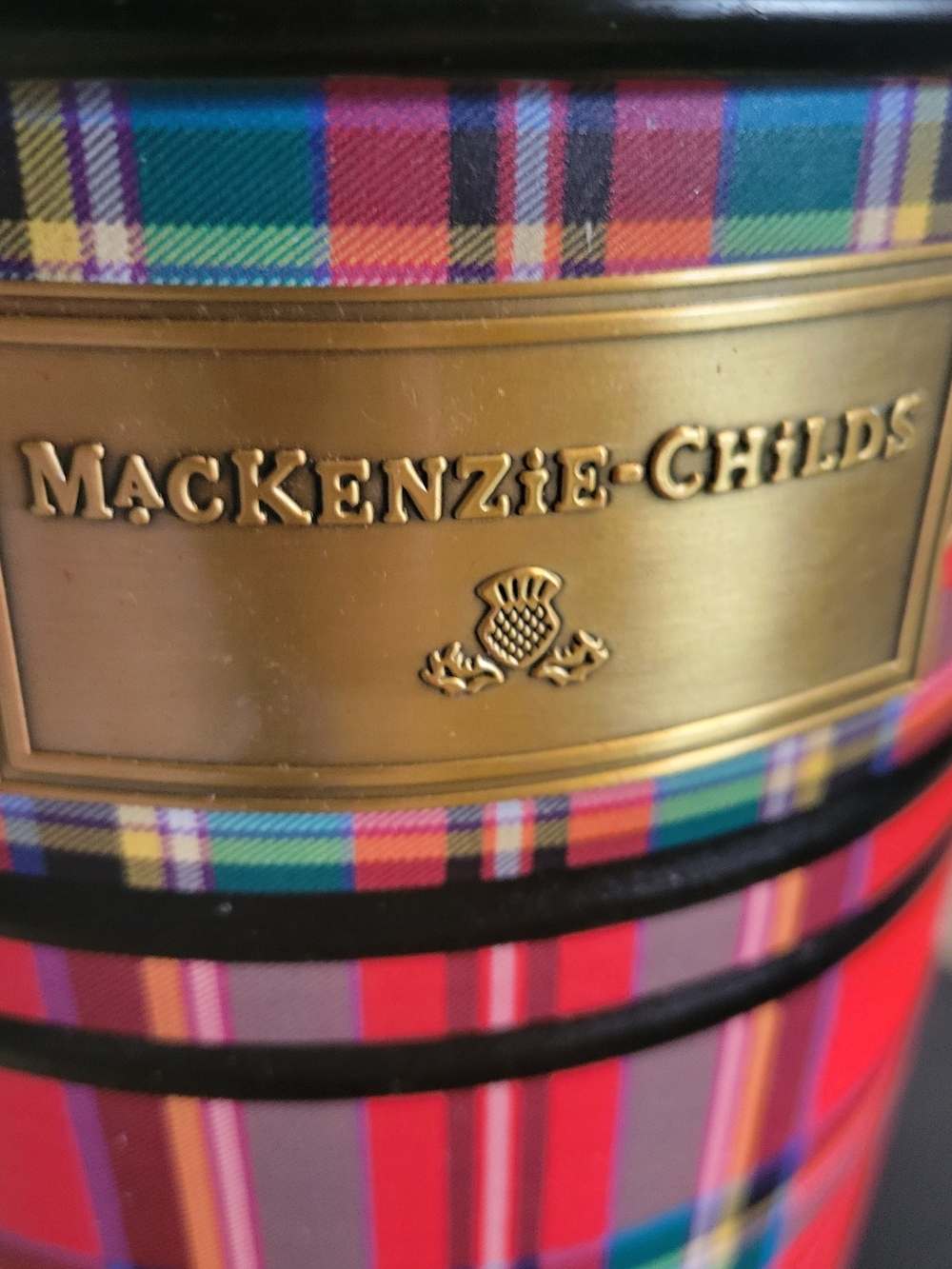 Mackenzie-Childs Tartan Wall Bucket - Picture 3 of 5